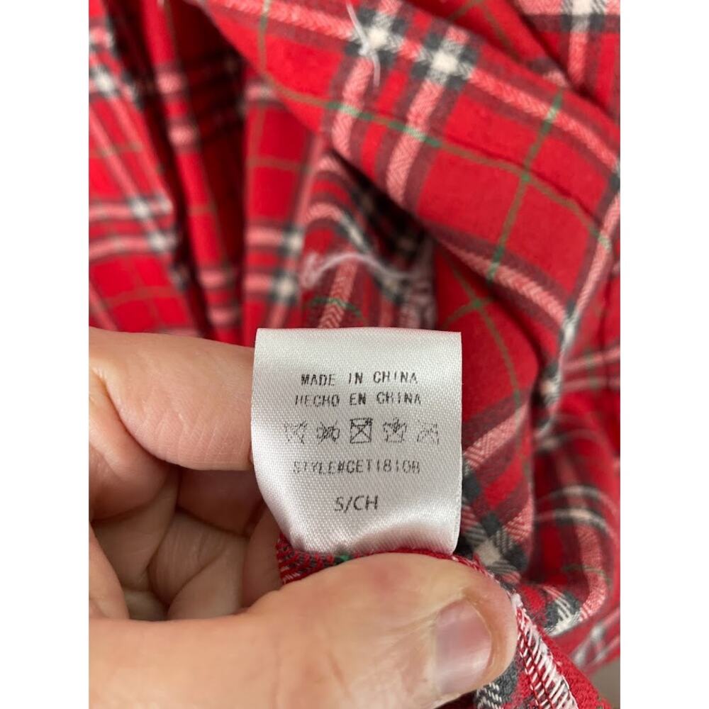 Red Flannel Shirt Womens Size Small Plaid Button Up Shirt Long Sleeve Knit‎ Top - Picture 14 of 16